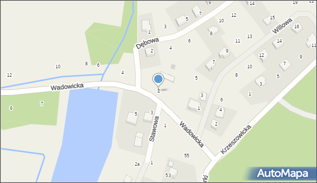 Czernichów, Wadowicka, 2, mapa Czernichów