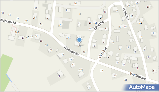 Czernichów, Wadowicka, 30, mapa Czernichów