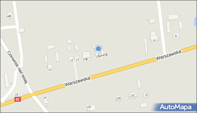 Czerwińsk nad Wisłą, Warszawska, 10A, mapa Czerwińsk nad Wisłą