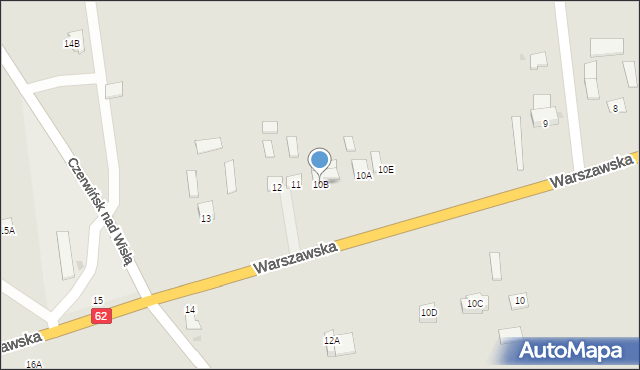 Czerwińsk nad Wisłą, Warszawska, 10B, mapa Czerwińsk nad Wisłą