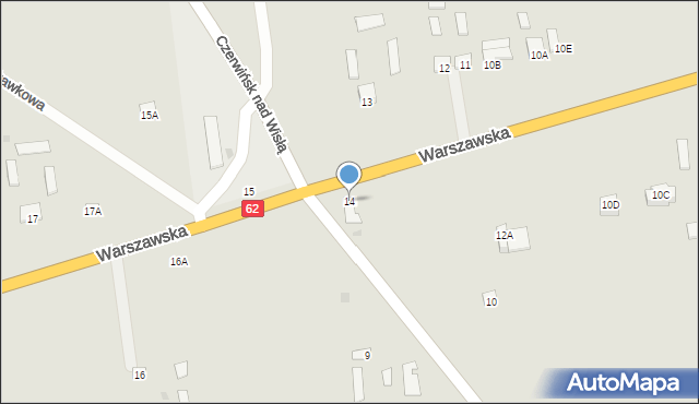Czerwińsk nad Wisłą, Warszawska, 14, mapa Czerwińsk nad Wisłą