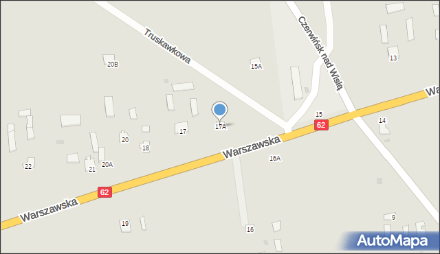 Czerwińsk nad Wisłą, Warszawska, 17A, mapa Czerwińsk nad Wisłą