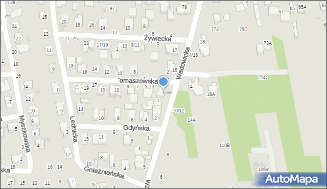 Częstochowa, Wadowicka, 13, mapa Częstochowy