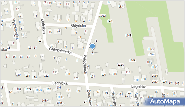 Częstochowa, Wadowicka, 6, mapa Częstochowy