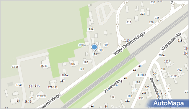 Częstochowa, Wały Józefa Dwernickiego, gen., 199, mapa Częstochowy