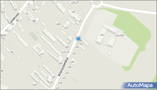 Częstochowa, Warszawska, 136, mapa Częstochowy