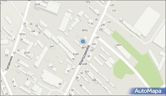 Częstochowa, Warszawska, 85, mapa Częstochowy