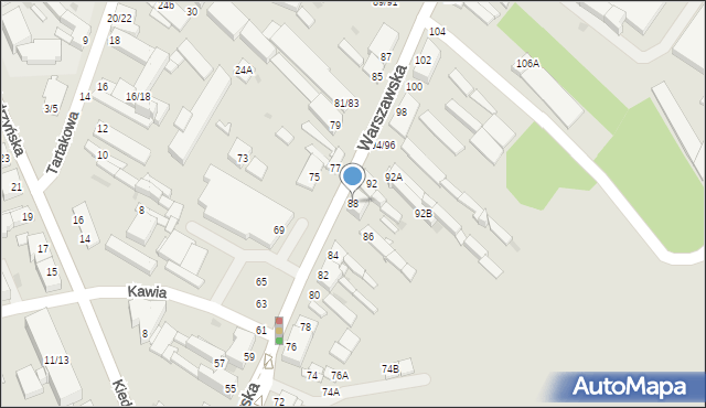 Częstochowa, Warszawska, 88, mapa Częstochowy