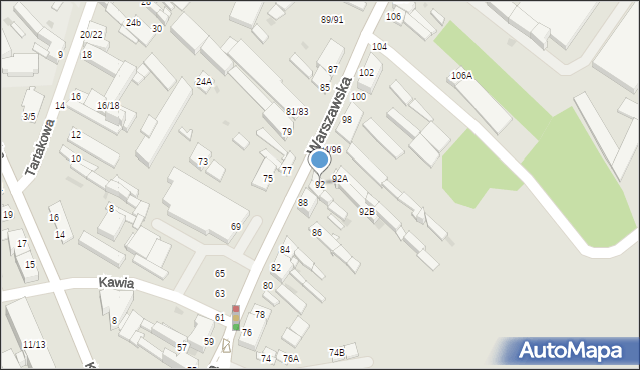 Częstochowa, Warszawska, 92, mapa Częstochowy