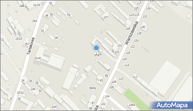 Częstochowa, Warszawska, 97a, mapa Częstochowy