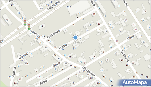 Częstochowa, Wąska, 4, mapa Częstochowy