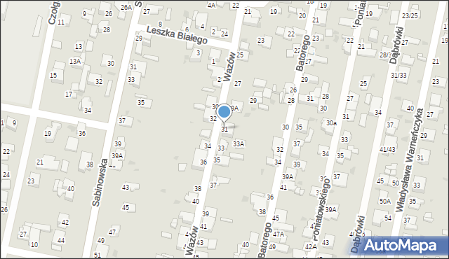 Częstochowa, Wazów, 31, mapa Częstochowy