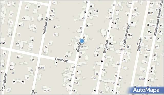 Częstochowa, Wazów, 43, mapa Częstochowy