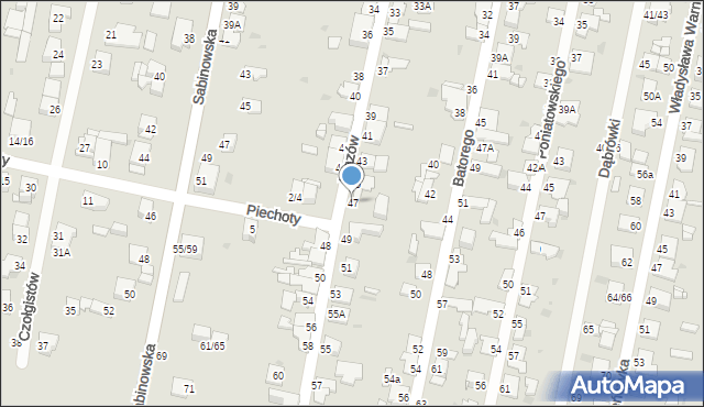 Częstochowa, Wazów, 47, mapa Częstochowy