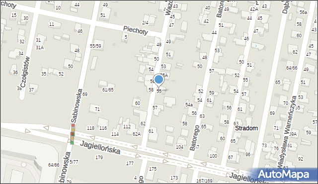 Częstochowa, Wazów, 55, mapa Częstochowy