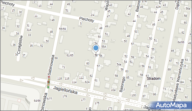 Częstochowa, Wazów, 58, mapa Częstochowy