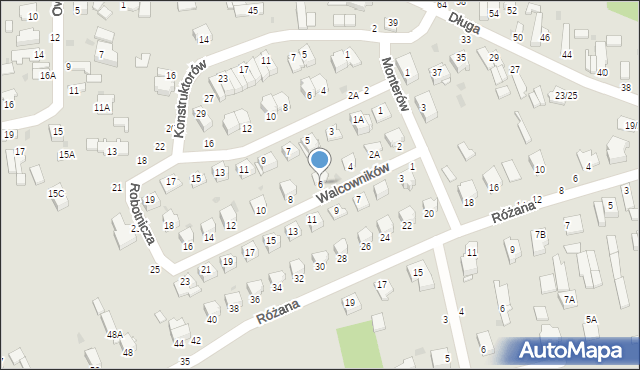 Częstochowa, Walcowników, 6, mapa Częstochowy