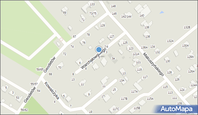 Częstochowa, Warchałowskiego Edwarda, prof., 5, mapa Częstochowy