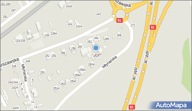 Częstochowa, Warszawska, 262A, mapa Częstochowy