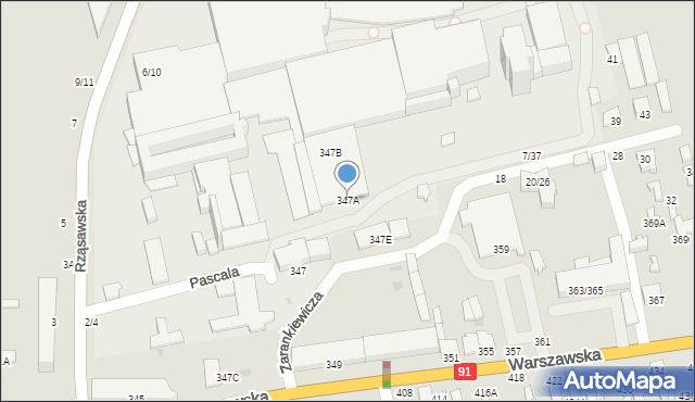 Częstochowa, Warszawska, 347A, mapa Częstochowy