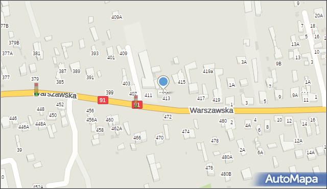 Częstochowa, Warszawska, 413A, mapa Częstochowy