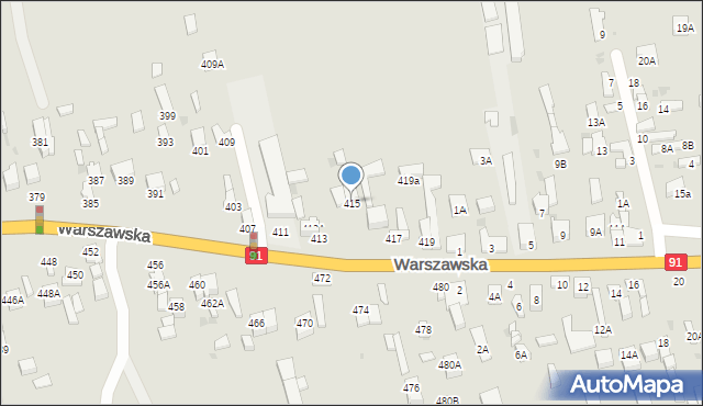 Częstochowa, Warszawska, 415, mapa Częstochowy