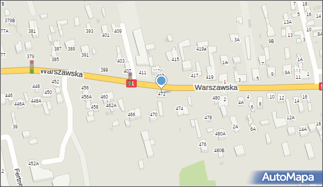 Częstochowa, Warszawska, 472, mapa Częstochowy