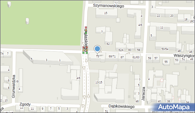 Częstochowa, Waszyngtona Jerzego, 73, mapa Częstochowy
