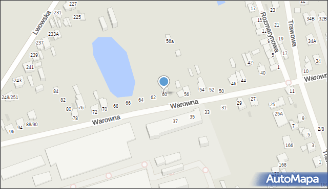 Częstochowa, Warowna, 60, mapa Częstochowy