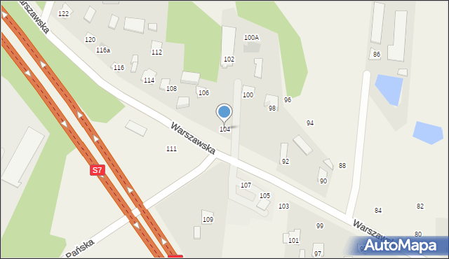 Czosnów, Warszawska, 104, mapa Czosnów