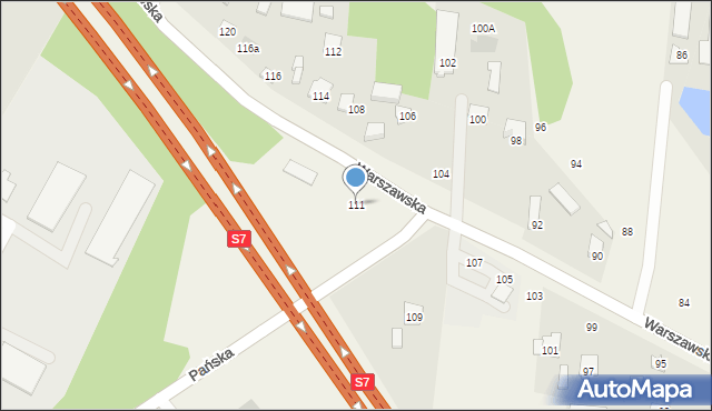 Czosnów, Warszawska, 111, mapa Czosnów