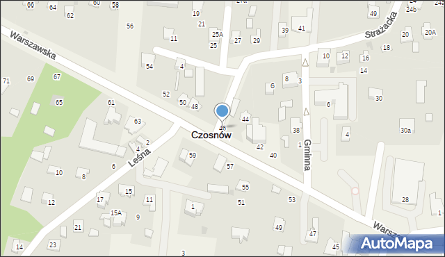 Czosnów, Warszawska, 46, mapa Czosnów