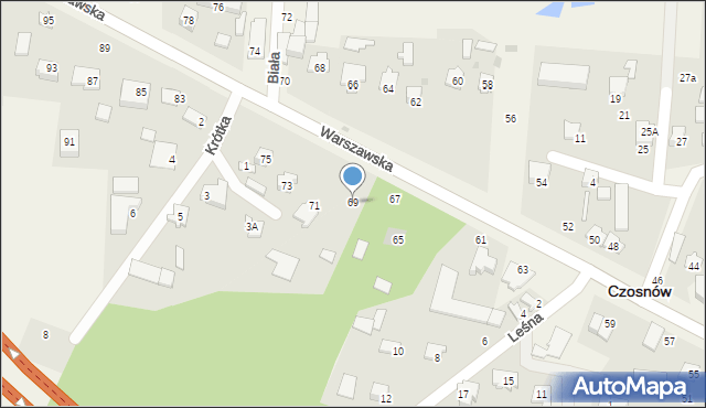 Czosnów, Warszawska, 69, mapa Czosnów