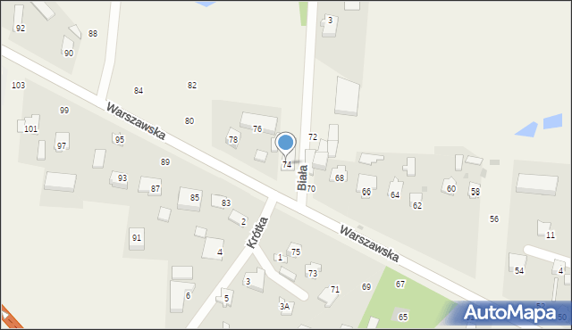 Czosnów, Warszawska, 74, mapa Czosnów