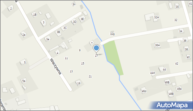 Czudec, Warzywna, 17, mapa Czudec