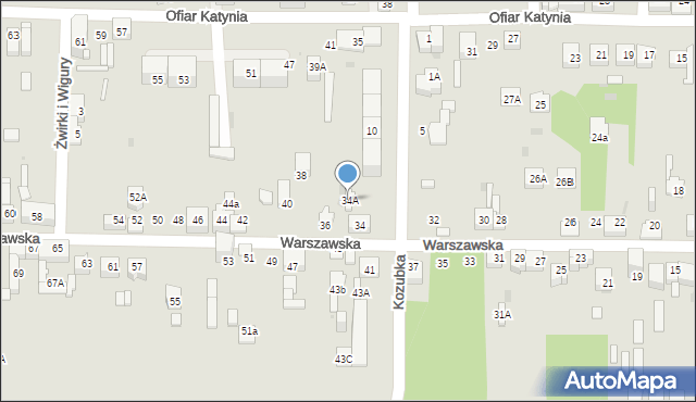 Dąbrowa Górnicza, Warszawska, 34A, mapa Dąbrowa Górnicza