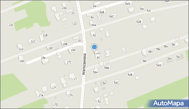 Dąbrowa Tarnowska, Warszawska, 60a, mapa Dąbrowa Tarnowska