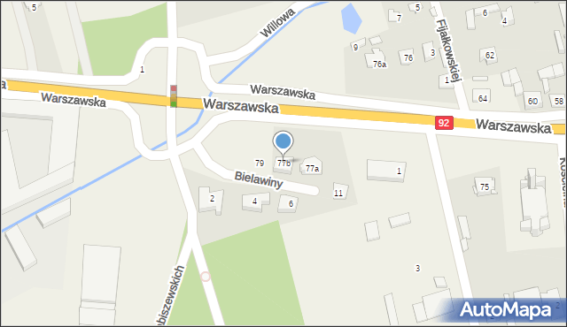 Dębe Wielkie, Warszawska, 77b, mapa Dębe Wielkie