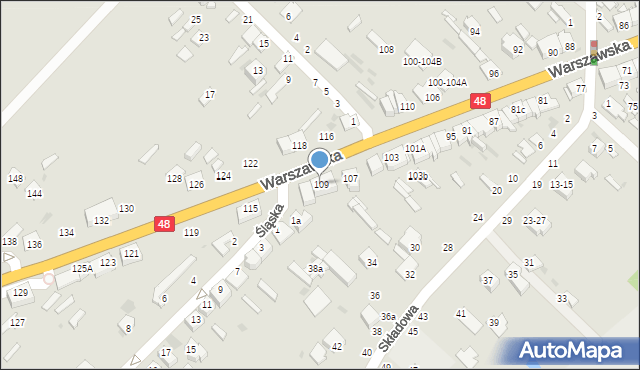 Dęblin, Warszawska, 109, mapa Dęblin