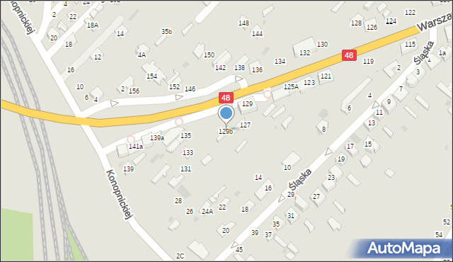 Dęblin, Warszawska, 129b, mapa Dęblin