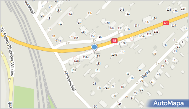 Dęblin, Warszawska, 137, mapa Dęblin