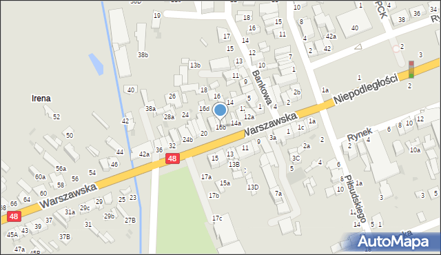 Dęblin, Warszawska, 16b, mapa Dęblin