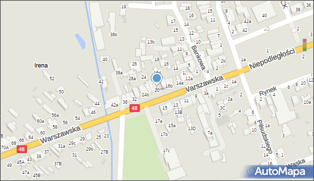 Dęblin, Warszawska, 20, mapa Dęblin