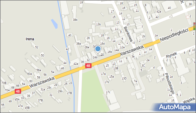 Dęblin, Warszawska, 24a, mapa Dęblin