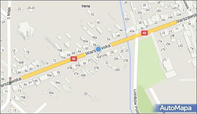 Dęblin, Warszawska, 31a, mapa Dęblin