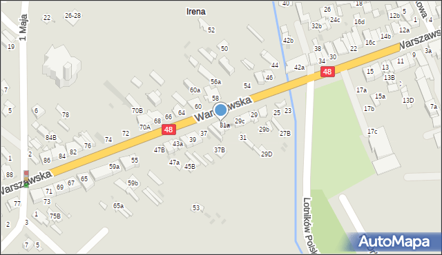 Dęblin, Warszawska, 33, mapa Dęblin