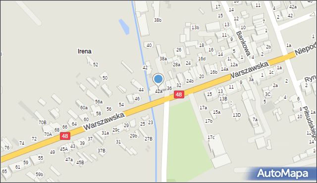 Dęblin, Warszawska, 42a, mapa Dęblin