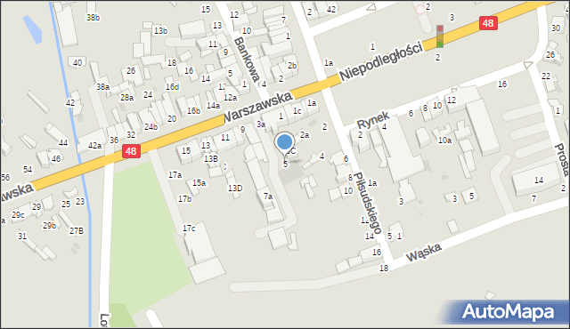 Dęblin, Warszawska, 5, mapa Dęblin