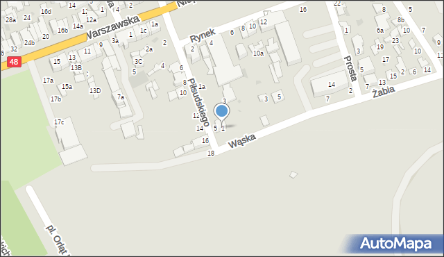 Dęblin, Wąska, 1, mapa Dęblin