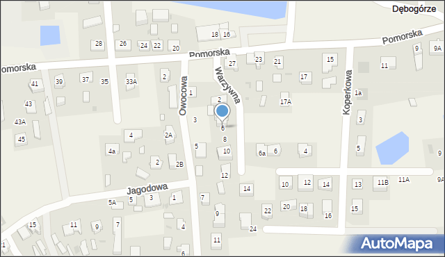 Dębogórze, Warzywna, 6, mapa Dębogórze
